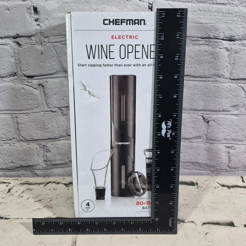 Chefman Electric Wine Opener -80 Bottle Battery Life 4 pc kit NEW, sealed in box